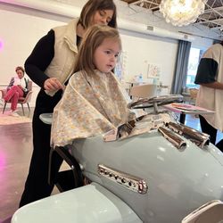 Cowlicks - Air plane seat and prepping lock of hair for first hair cut