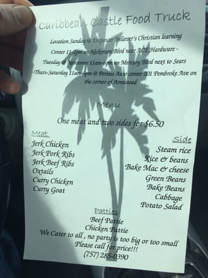 Menu photo 2 Caribbean Castle Hampton, VA