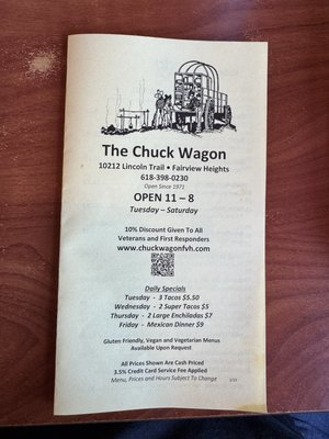 Menu photo 1 The Chuck Wagon Fairview Heights, IL