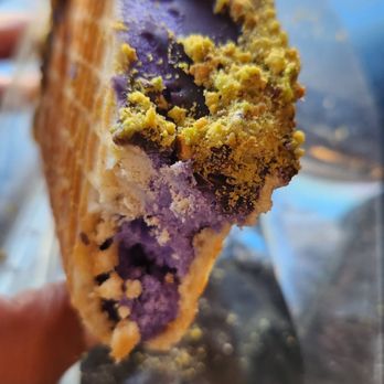 Macs By Icky - Ube pistachio ice cream taco - Desserts Near Me - Union City, California Macs By Icky - Ube pistachio ice cream taco - Desserts Near Me - Union City, California