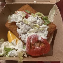 McDonald's - This is how my sandwich came looking this sloppy