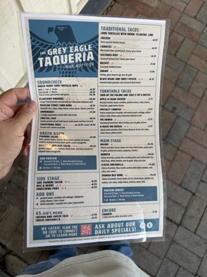 Menu photo 1 The Grey Eagle Taqueria Hot Springs, NC Menu photo 1 The Grey Eagle Taqueria Hot Springs, NC