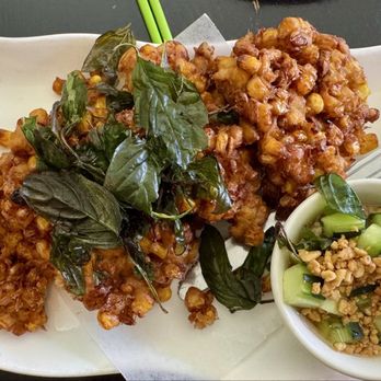 Bulan Thai Vegetarian Kitchen - Corn Fritters (V) - Vegetarian Near Me - Los Angeles, California Bulan Thai Vegetarian Kitchen - Corn Fritters (V) - Vegetarian Near Me - Los Angeles, California