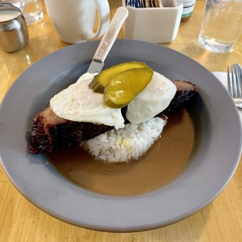 Over Easy - Special: brisket loco Moco with two OK Poultry eggs - Breakfast & Brunch Near Me - Kailua, Hawaii