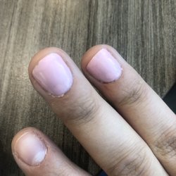 Paradise Nails & Spa - Bubbles under nails. Completely peeled Gel Manicure