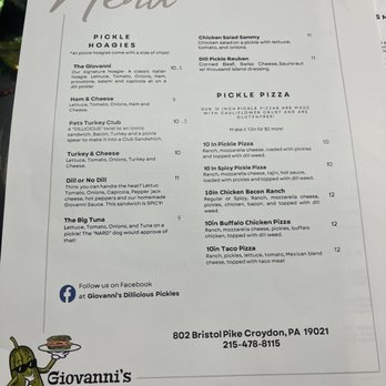Giovanni's DILLicious Pickles - Delis Near Me - Croydon, Pennsylvania