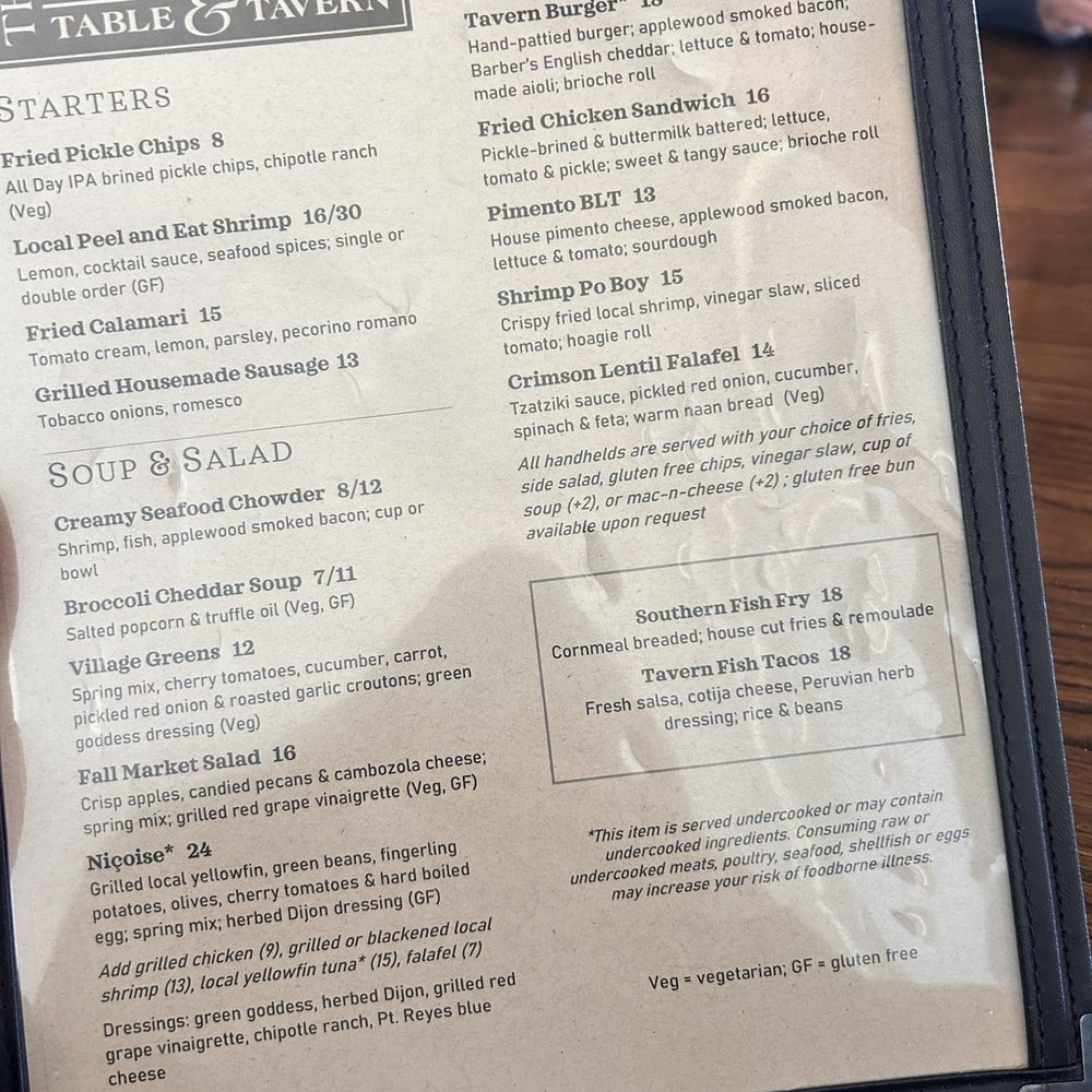 The Village Table & Tavern - Menu - New American Near Me - Duck, North Carolina
