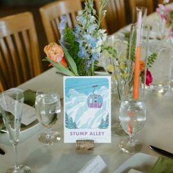 Green Fox Events & Guest Services - Photo of our tablescape! Callie helped pick out designs for the table numbers / assigned seating