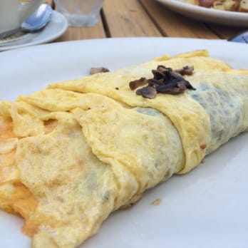 Dorn's Original Breakers Cafe - Mushroom and cheese omelette. Mushrooms on top, not very appetizing. - Seafood Near Me - Morro Bay, California Dorn's Original Breakers Cafe - Mushroom and cheese omelette. Mushrooms on top, not very appetizing. - Seafood Near Me - Morro Bay, California
