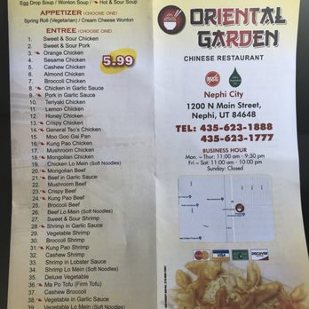 Oriental Garden - Current Menu - Chinese Near Me - Nephi, Utah Oriental Garden - Current Menu - Chinese Near Me - Nephi, Utah
