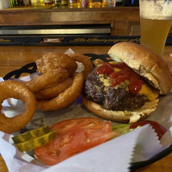 Hook & Ladder Saloon - Cheeseburger plus onion rings - Pubs Near Me - Washingtonville, New York Hook & Ladder Saloon - Cheeseburger plus onion rings - Pubs Near Me - Washingtonville, New York