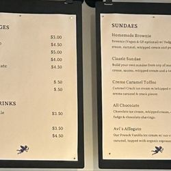 Angela’s Organic Ice Cream - Menu as of 04/19/26 Part 2 of 3