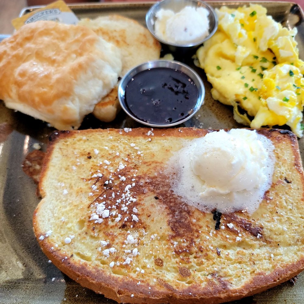 First Watch - Trifecta, French toast, scrambled eggs and biscuit. - Breakfast & Brunch Near Me - Melbourne, Florida