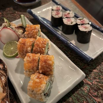 Musashino Sushi Dokoro - Ozzy Roll in the front; Negitoro roll in the back - Japanese Near Me - Austin, Texas Musashino Sushi Dokoro - Ozzy Roll in the front; Negitoro roll in the back - Japanese Near Me - Austin, Texas