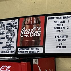 Starlite Drive-In Theater - Menu
