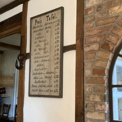Landgasthof zur krummen Linde - Alte Preistafel