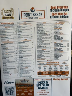 Menu photo 1 Point Break Pizza & Panini Wailuku, HI Menu photo 1 Point Break Pizza & Panini Wailuku, HI