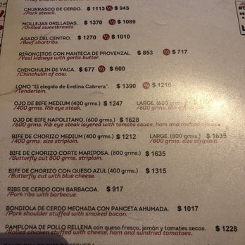 La Cabrera - Menu - Steakhouses Near Me - Buenos Aires, C