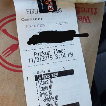 Firehouse Subs - Receipt - Sandwiches Near Me - Panama City Beach, Florida Firehouse Subs - Receipt - Sandwiches Near Me - Panama City Beach, Florida