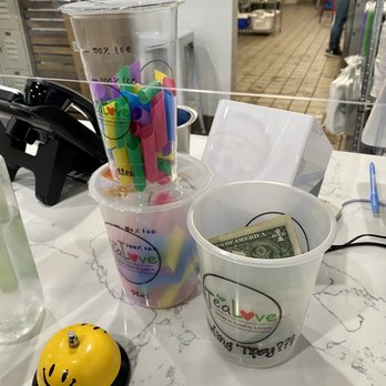 TeaLove La Verne - The two drink sizes the offer, 22 ounces and 34 ounces. - Coffee & Tea Near Me - La Verne, California TeaLove La Verne - The two drink sizes the offer, 22 ounces and 34 ounces. - Coffee & Tea Near Me - La Verne, California