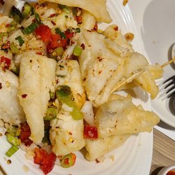 Congee Queen - Spice and pepper squid $15.50