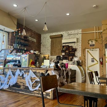 Light Bulb Coffee Shop - Shop decorated for Halloween - Coffee & Tea Near Me - West Orange, New Jersey