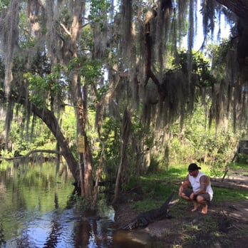 Airboat Adventures - Rennon feeding marshmallows to the local wildlife. - Boat Tours Near Me - Lafitte, Louisiana