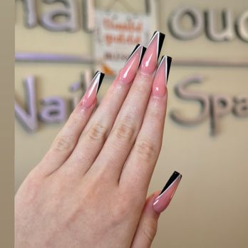 Final Touch Nails & Spa - Pink Natural Powder with Coffin Shape - Nail Salons Near Me - Tucson, Arizona Final Touch Nails & Spa - Pink Natural Powder with Coffin Shape - Nail Salons Near Me - Tucson, Arizona