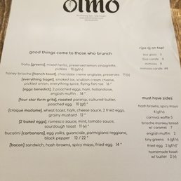 Current brunch menu