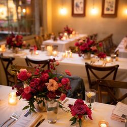 Burlap & Bordeaux - Brooke even provided a ton of gold decor and candles to make the restaurant (State and Fig) even more elegant and rich