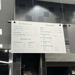 Menu Bowls etc