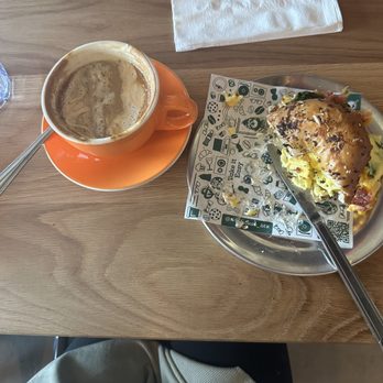 Slowpokes - The Slowpoke latte and Breakfast Bagel - Cafes Near Me - Houston, Texas Slowpokes - The Slowpoke latte and Breakfast Bagel - Cafes Near Me - Houston, Texas