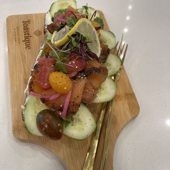 Toastique - Smoked Salmon with added tomato. - Juice Bars & Smoothies Near Me - Chesapeake, Virginia Toastique - Smoked Salmon with added tomato. - Juice Bars & Smoothies Near Me - Chesapeake, Virginia