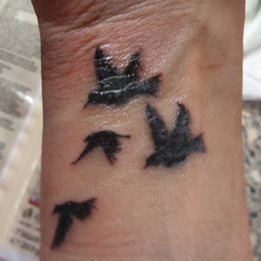 Infinity Tattoo NYC & Piercing - My girlfriends new fixed tattoo. She also added more birds. - Tattoo Near Me - New York, New York