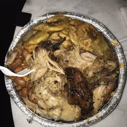 Cuchifrito - Yellow rice, brand, pernil, tostones