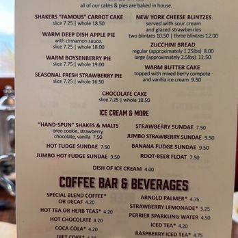 Shakers - Dessert menu and beverage menu - Diners Near Me - South Pasadena, California