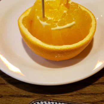 FuJi Sushi - Orange brought out with with check great pallet cleanser - Japanese Near Me - Midlothian, Virginia