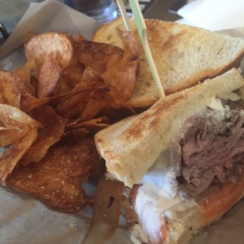 Full On Craft Eats & Drinks - Roast beef & horseradish sandwich with chips. Look at the mountain of meat! - Bars Near Me - Rockville, Maryland Full On Craft Eats & Drinks - Roast beef & horseradish sandwich with chips. Look at the mountain of meat! - Bars Near Me - Rockville, Maryland