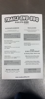 Menu photo 7 Trails End BBQ Owasso, OK