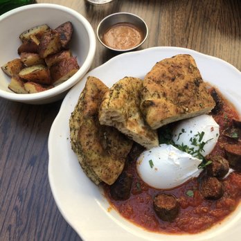 Cafe Mogador - Moroccan Eggs with House-made Merguez - Moroccan Near Me - Brooklyn, New York Cafe Mogador - Moroccan Eggs with House-made Merguez - Moroccan Near Me - Brooklyn, New York