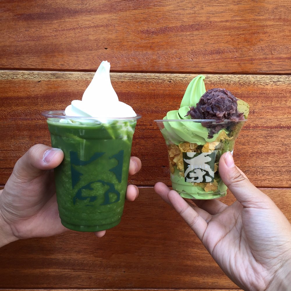 Tsujiri - Sponge cake sundae and matcha vanilla float - Tea Rooms Near Me - Toronto, Ontario Tsujiri - Sponge cake sundae and matcha vanilla float - Tea Rooms Near Me - Toronto, Ontario