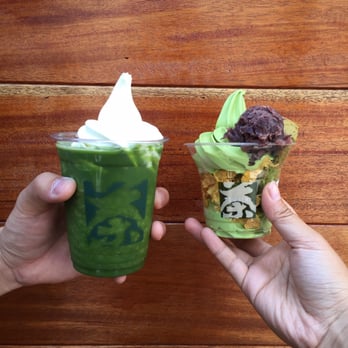 Tsujiri - Sponge cake sundae and matcha vanilla float - Tea Rooms Near Me - Toronto, Ontario Tsujiri - Sponge cake sundae and matcha vanilla float - Tea Rooms Near Me - Toronto, Ontario