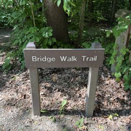 The entrance to the trail to the bridge The entrance to the trail to the bridge