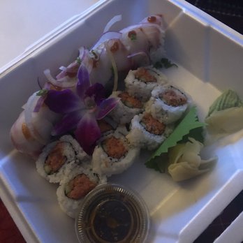 Sushi Times - Spicy tuna roll and the gorgeous Baja special With an orchid! - Sushi Bars Near Me - Riverside, California Sushi Times - Spicy tuna roll and the gorgeous Baja special With an orchid! - Sushi Bars Near Me - Riverside, California