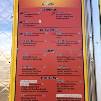 Origenes Taco Truck - Menu with prices - Food Trucks Near Me - Napa, California Origenes Taco Truck - Menu with prices - Food Trucks Near Me - Napa, California