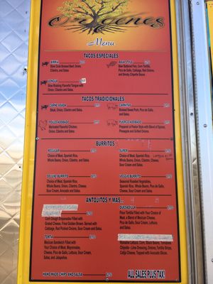 Menu photo 2 Origenes Taco Truck Napa, CA Menu photo 2 Origenes Taco Truck Napa, CA