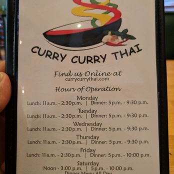 Curry Curry Thai - Hours of operation - Thai Near Me - Smyrna, Georgia