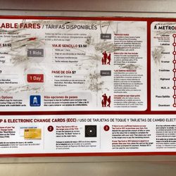Highland Metrorail Station - Ticket kiosk fare info chart