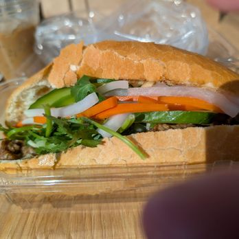 Bread Spot - #3 Grilled Pork after fully assembled - Vietnamese Near Me - Rosemead, California