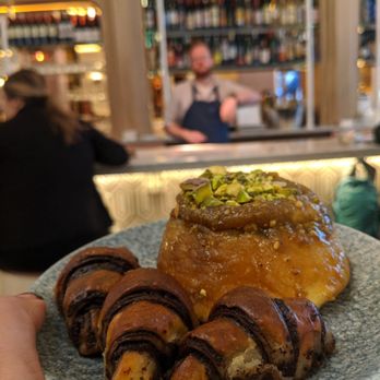 K'Far Cafe - Pistachio bun and rugelach - Cafes Near Me - Philadelphia, Pennsylvania